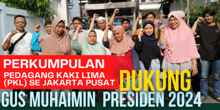 Perkumpulan PKL se Jakarta Pusat
Deklarasi Dukung Gus Muhaimin Presiden 2024, Senin (3/7/2023) - FOTO | Dok. PKBTalk24