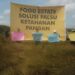 Aksi Bentang Spanduk di Lahan Ekstentifikasi Food Estate di Desa Mantangai Hulu - oleh WAlHI Kalteng FOTO | Dok. Walhi Kalteng