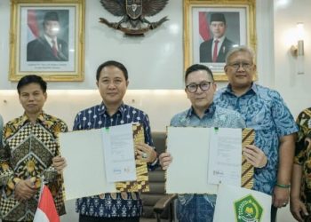 Direktorat Jenderal Penyelenggaraan Haji dan Umrah (PHU) Kemenag melakukan penandatanganan Perjanjian Kerja sama Pengangkutan Udara Jemaah Haji Reguler 1446 H/2025 M dengan PT. Lion Mentari, di Jakarta, Jumat (21/02/2025) - FOTO | Dok. Kemenag.go.id